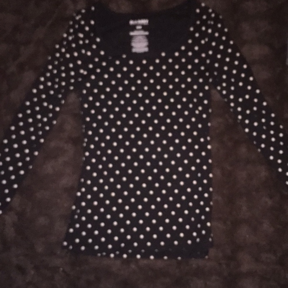 long sleeved polka dot shirt